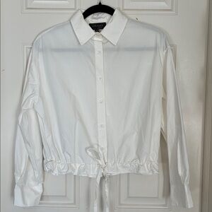 Gracia Classic White Shirt with Drawstring Detail